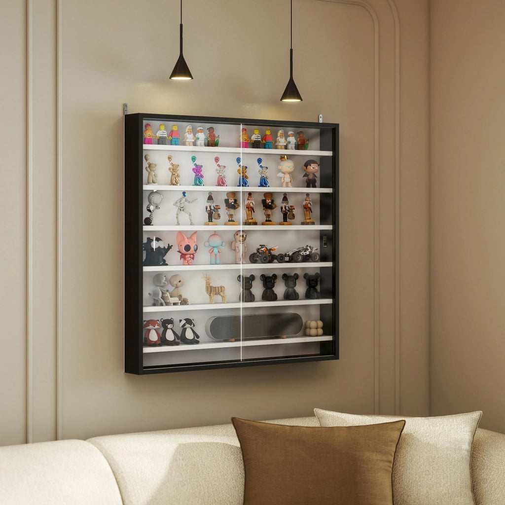 Libreria Vetrina con Ante a Vetro ¨C zephmum ¨C Nero 80x9.5x83 cm