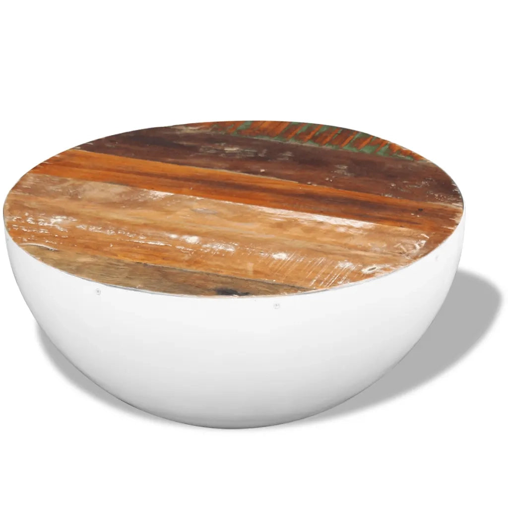 Tavolino da CaffÃ¨ Forma di Coppa Legno di Recupero 60x60x30cm cod mxl 20846
