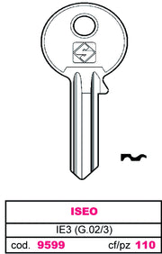 Silca CHIAVE ASC IE3 (G.VAC 3) ISEO 100.00 pz