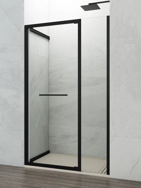 Box doccia frontale SPAZIO fisso 60 + porta 75 135 cm (130.5-133) nero opaco