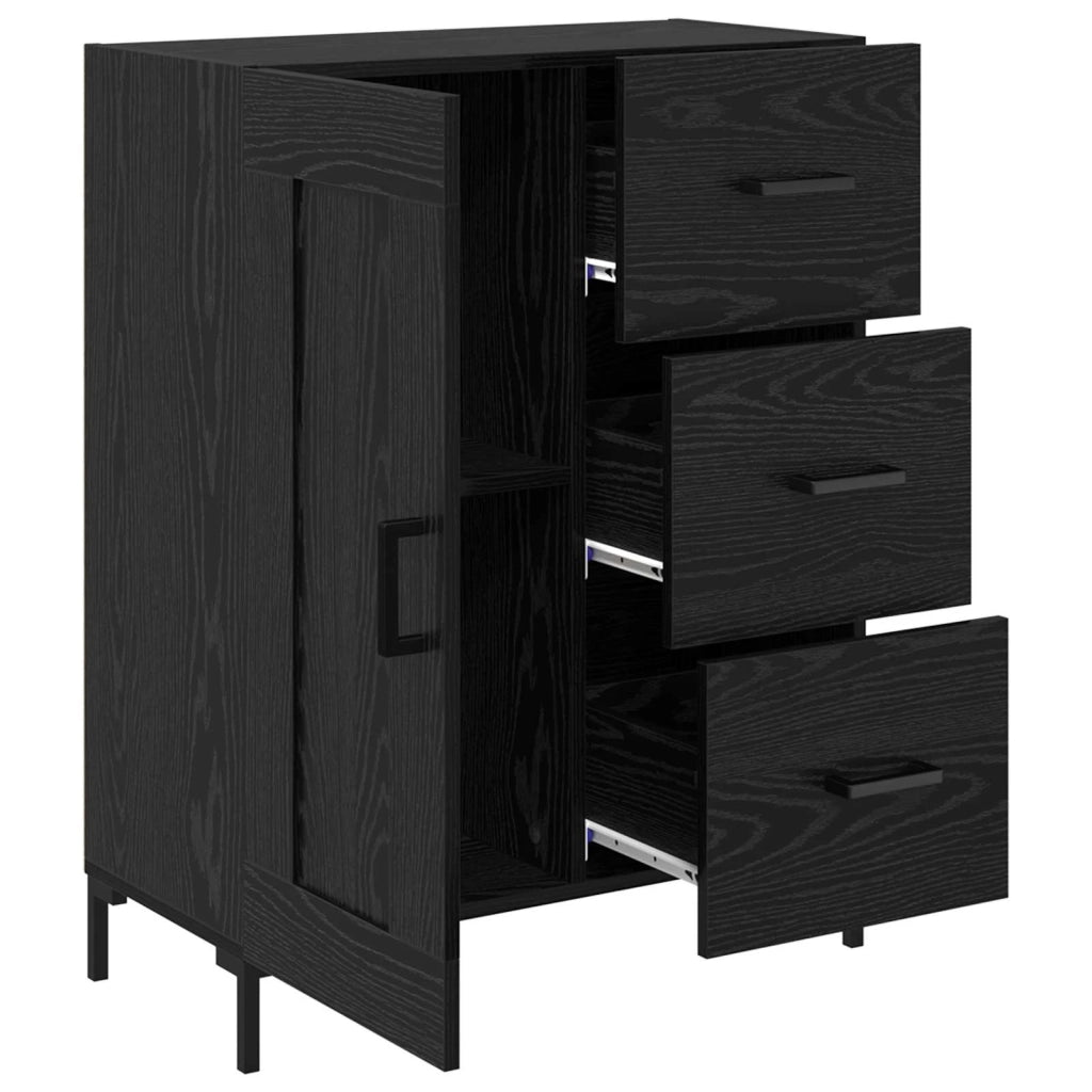Credenza | Madia | Buffet da pranzo | Armadio da pranzo Rovere nero 69.5 x 34 x 90 cm Legno multistrato