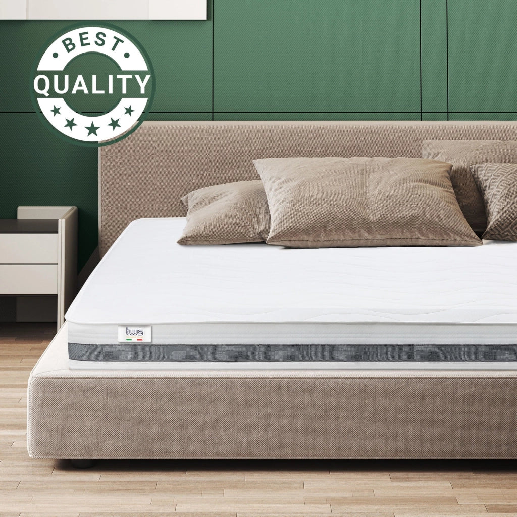 Materasso Singolo 105x205 cm in Memory Antibatterico | Altezza 16 cm | Rivestimento 3D Air in Fibra Ipoallergenica | Materasso Ortopedico a 7 Zone Differenziate Termosensibili