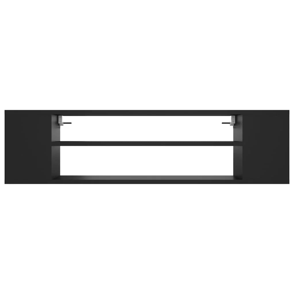 Mobile TV multimediale mensola TV mobile TV sala da pranzo soggiorno camera da letto montaggio a parete 100 x 30 x 26,5 cm legno ingegnerizzato nero 02_0028484