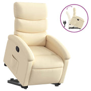 Poltrona | Sedia Relax Alzapersona Reclinabile Crema in Tessuto