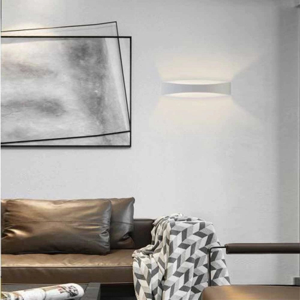 Trade Shop - Applique Led Da Muro 12w Up & Down In Alluminio Bianco 3 Temperature Luce E59-b3c -