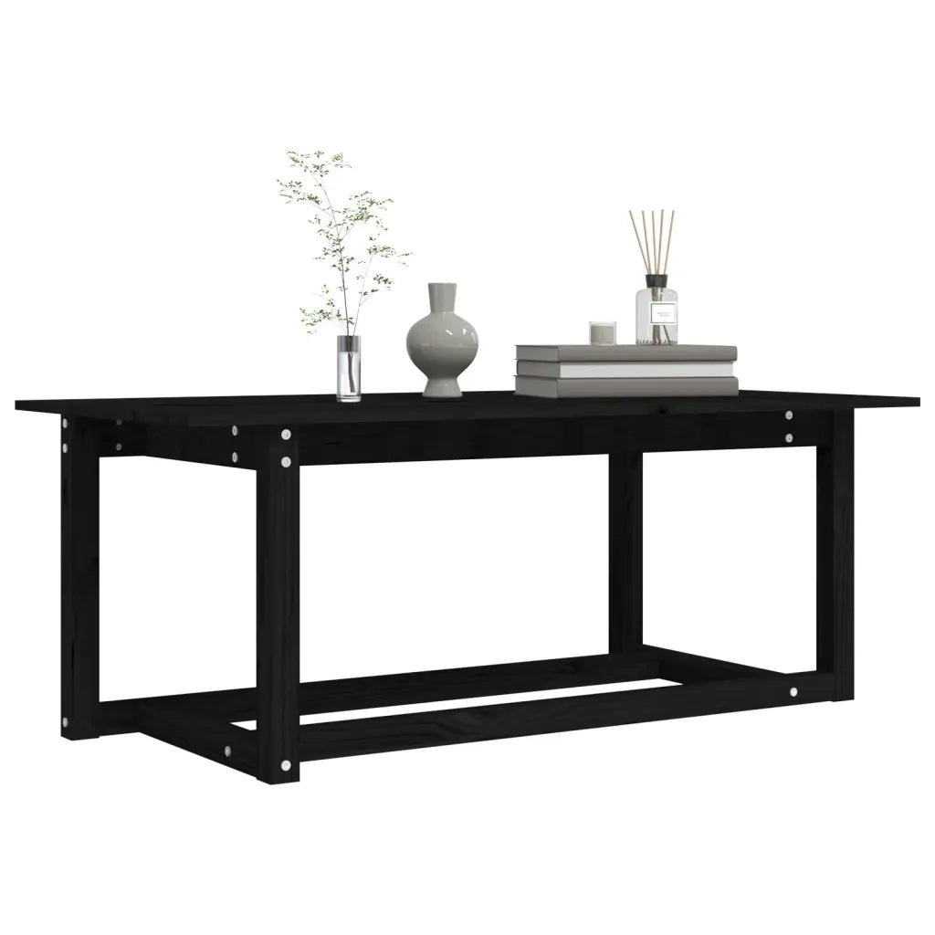 Tavolino da Salotto Nero 110x55x45 cm Legno Massello di Pino cod mxl 26150
