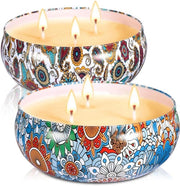 Candele per esterni 2 x 70 ore, Grande candela di citronella con 3 stoppini per esterni, candele di soja naturale per giardino e viaggi