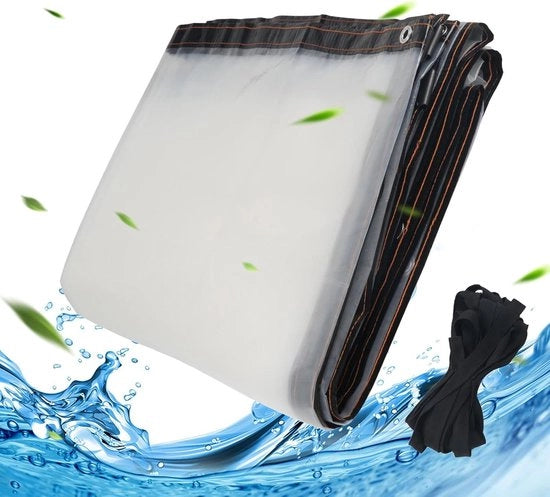 Tela trasparente per tenda con occhi Tela trasparente impermeabile Tende trasparenti per esterni Impermeabile (3x6m Tela impermeabile 10m Corda intrecciata)