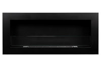 Camino a Bioetanolo da Parete 90x12x40 cm con Vetro in Acciaio Inox Nero