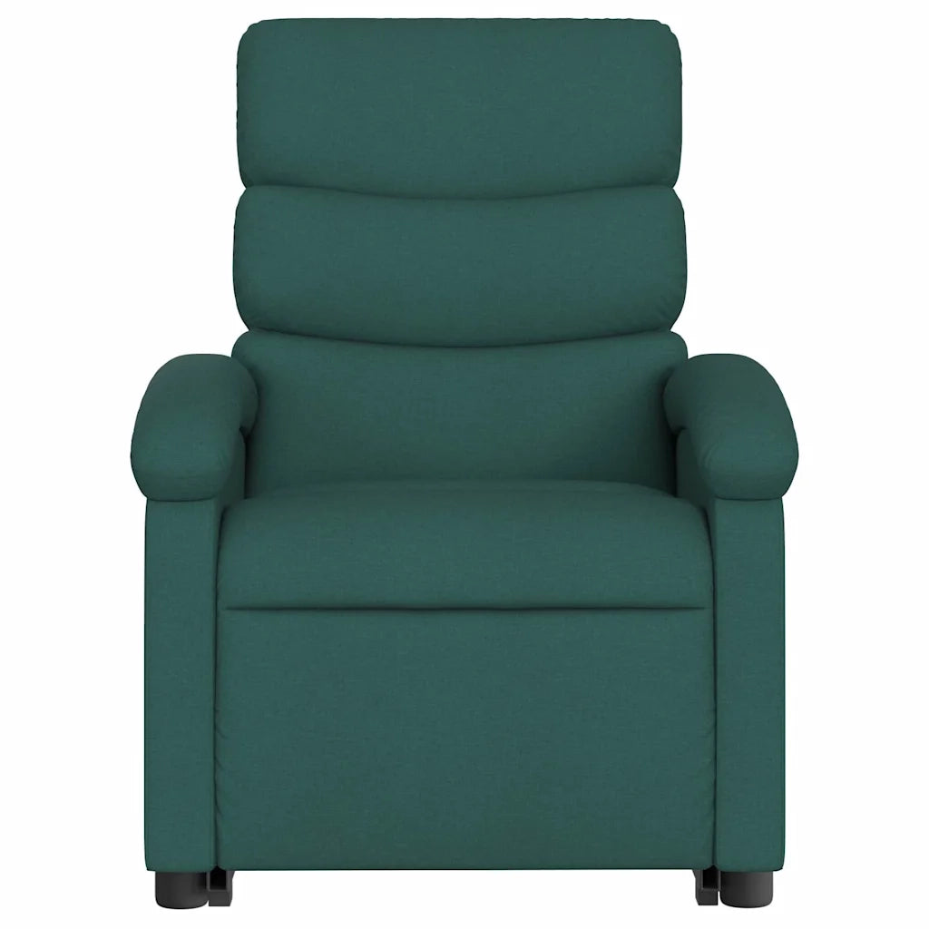 Poltrona | Sedia Relax Alzapersona Reclinabile Verde Scuro in Tessuto