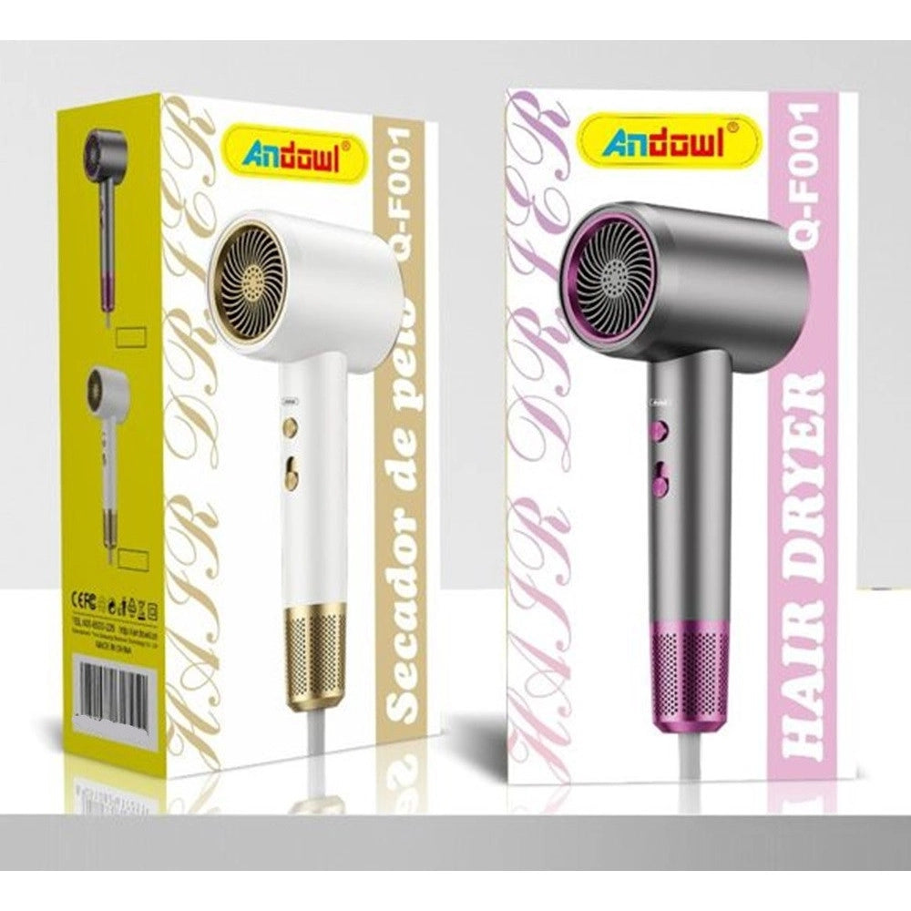 Trade Shop - Asciugacapelli Q-f001 2 Velocità 2 Temperature Tecnologia Ionica Impugnatura Ergonomica -