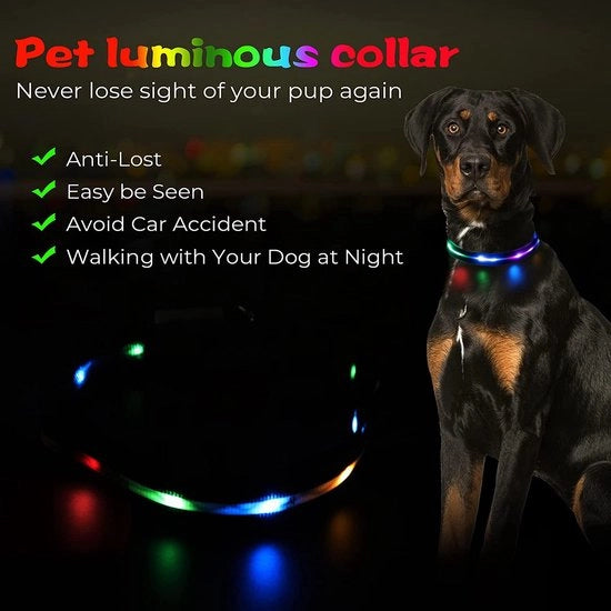 Cinturino di illuminazione per cani, (L-nero RGB)