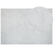 Tappeto in pelle sintetica di coniglio grigio chiaro 160 x 230 cm motivo a rete soggiorno camera da letto