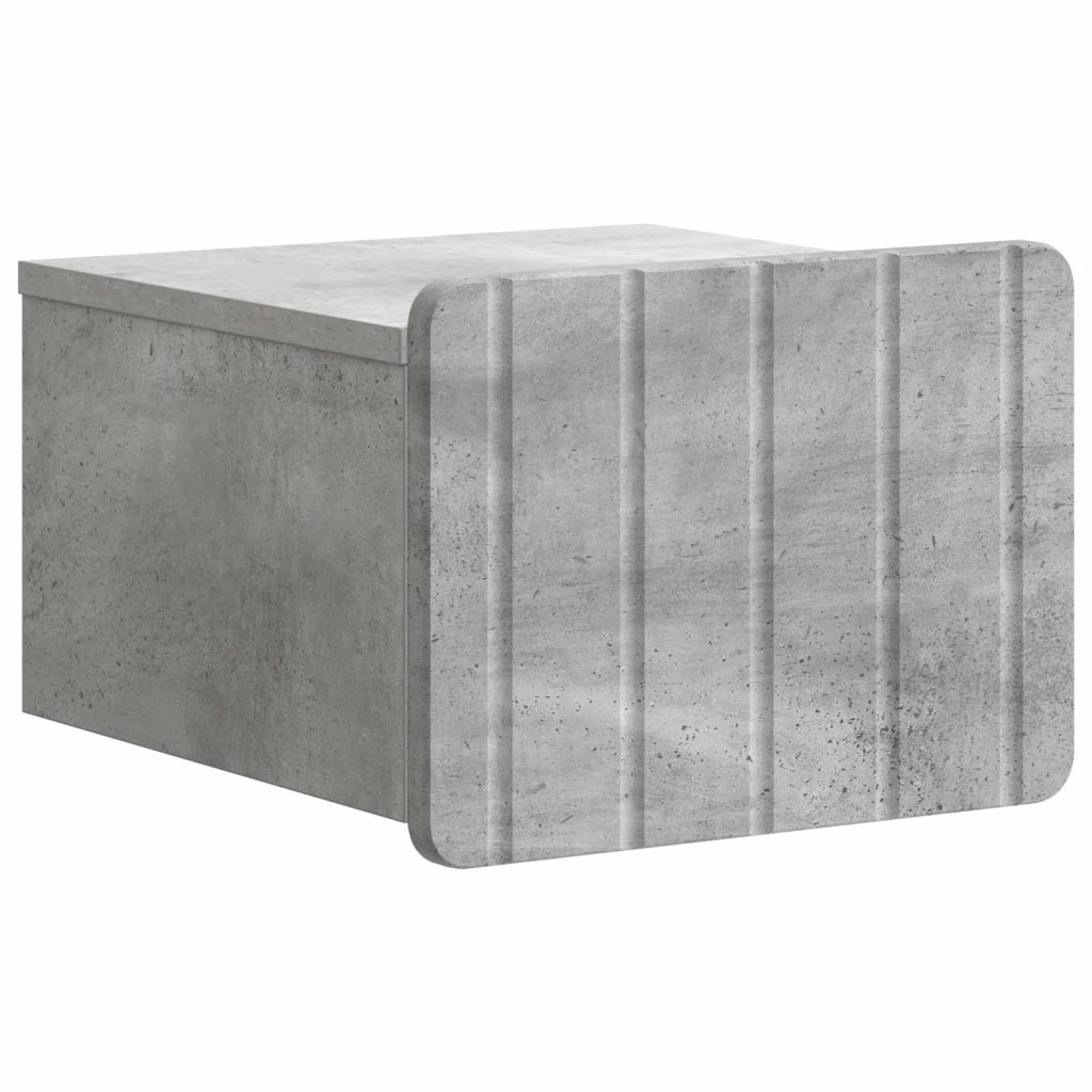 Comodino | Armadio da Notte | Mobiletto da notte a muro Grigio Cemento 33 x 34,5 x 24 cm