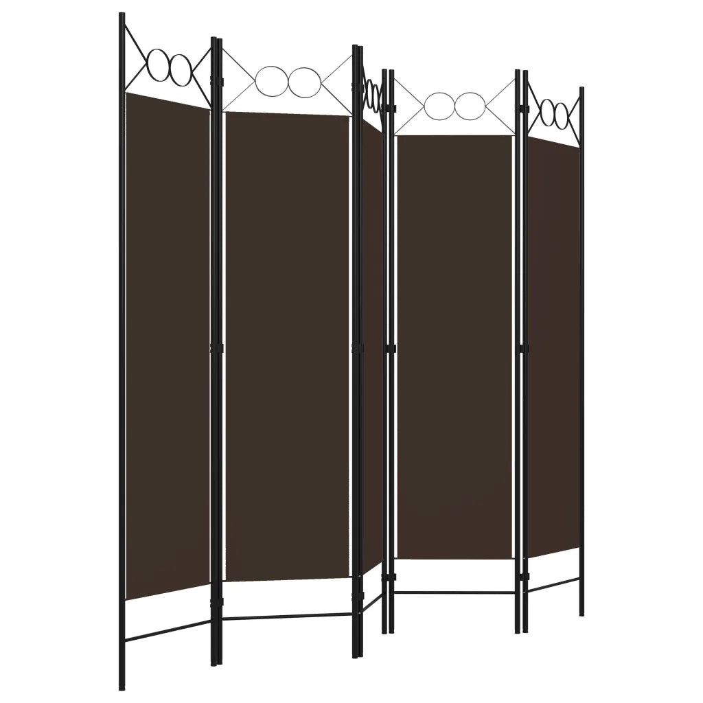 Paravento a 5 Pannelli Marrone 200x180 cm 320708