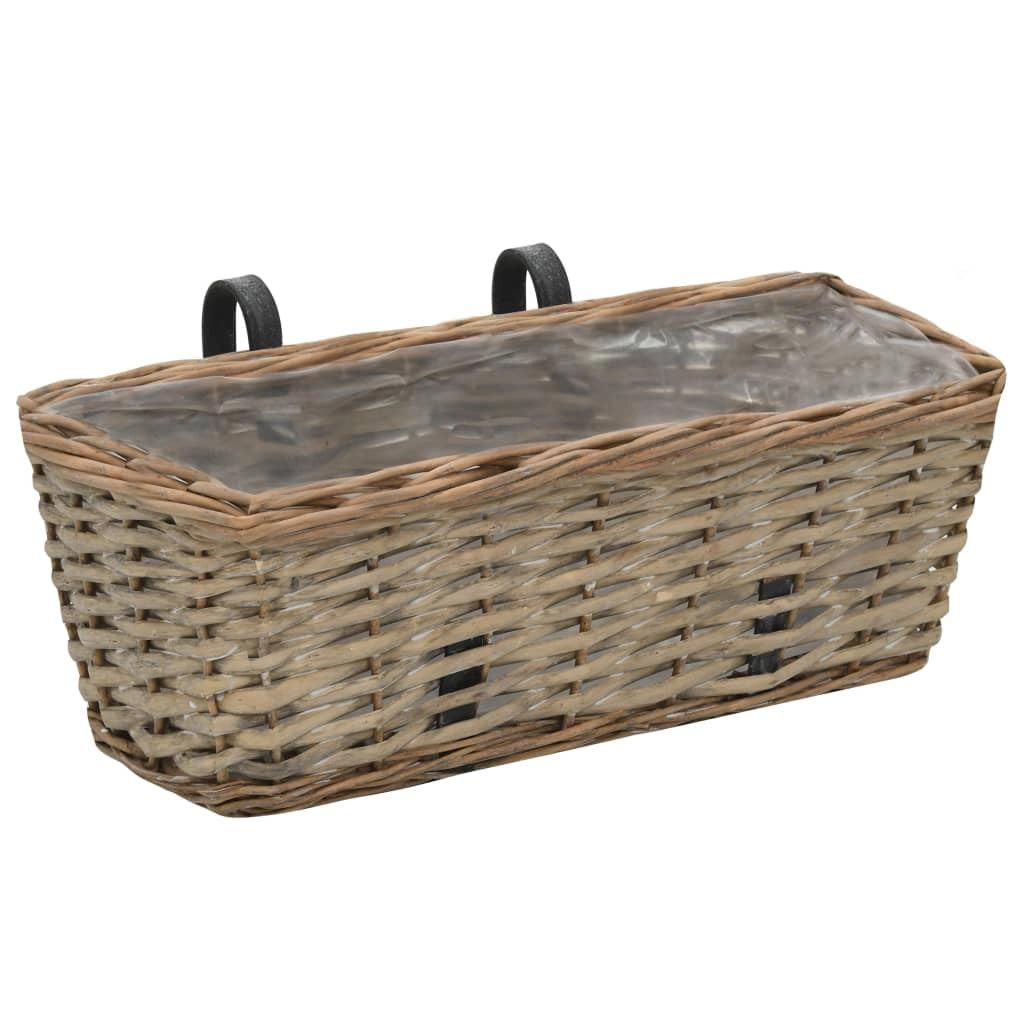 Set di 2 fioriere da balcone in vimini con rivestimento in PE 40 cm 02_0000821