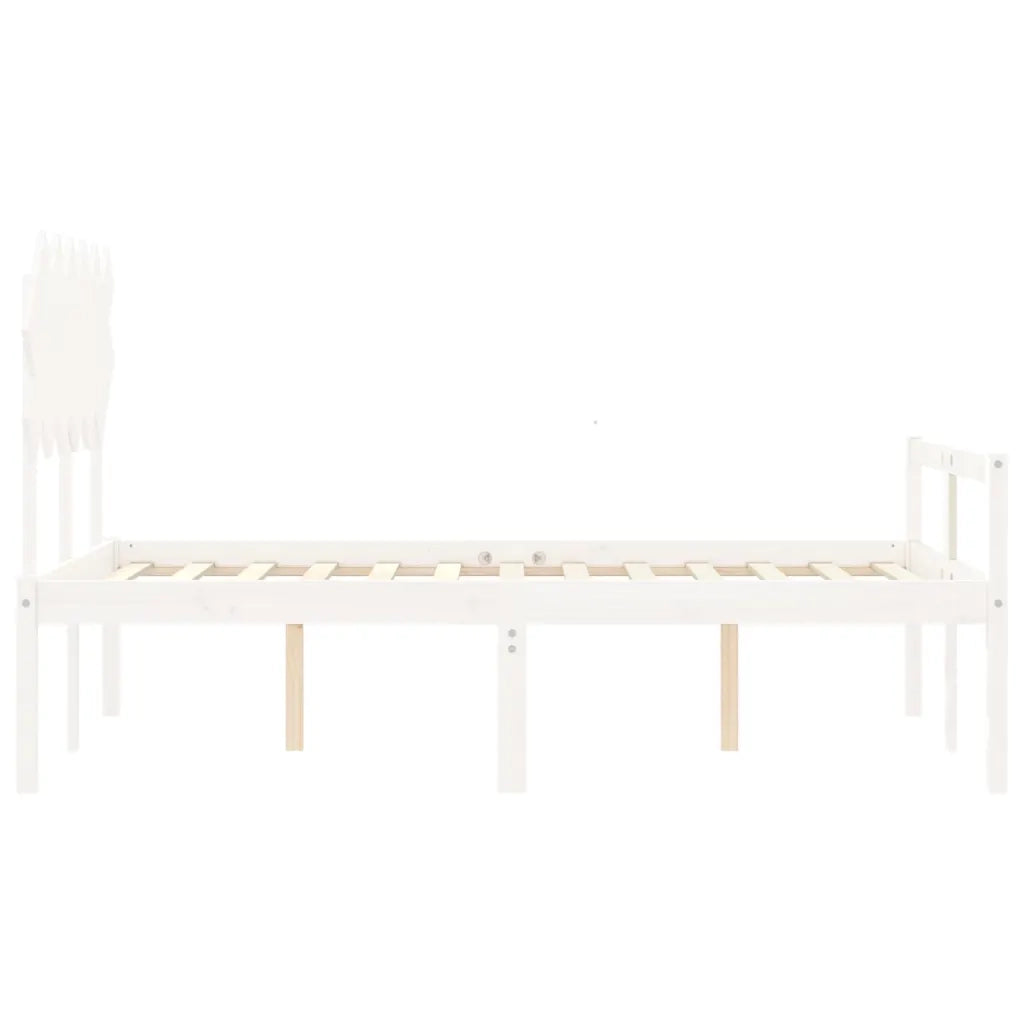 Letto per Anziani con Testiera Bianco 120x200 cm Legno Massello 3195542