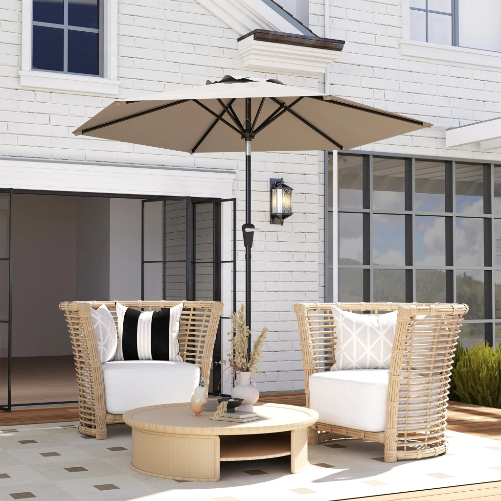 Ombrellone da giardino esagonale inclinabile ¨C zephmum ¨C beige ? 2,3x2,16 m