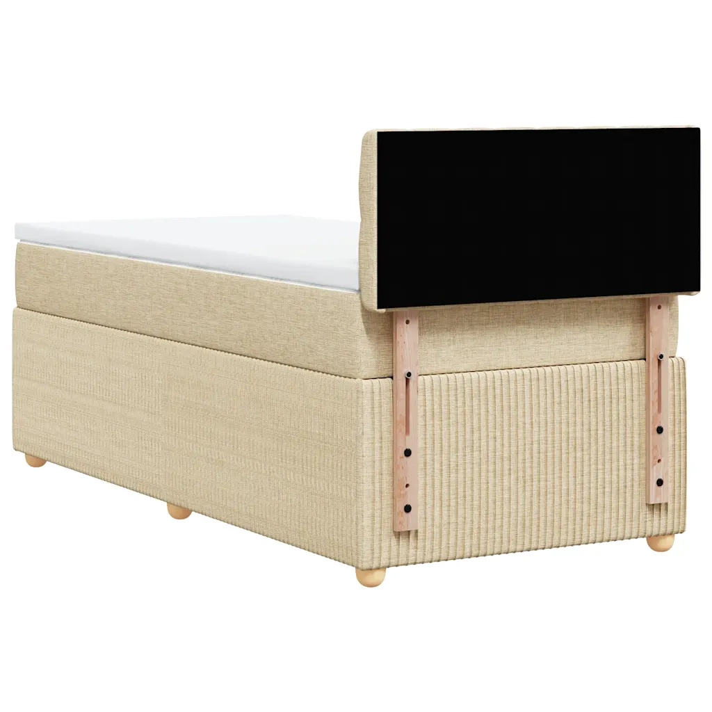 Giroletto a Molle con Materasso Crema 90x190 cm in Tessuto