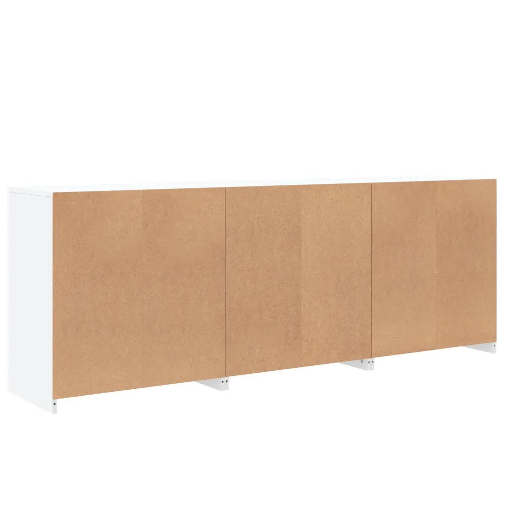 Credenza con Luci LED-Buffet-Armadio da cucina Bianca 181,5x37x67 cm 605218