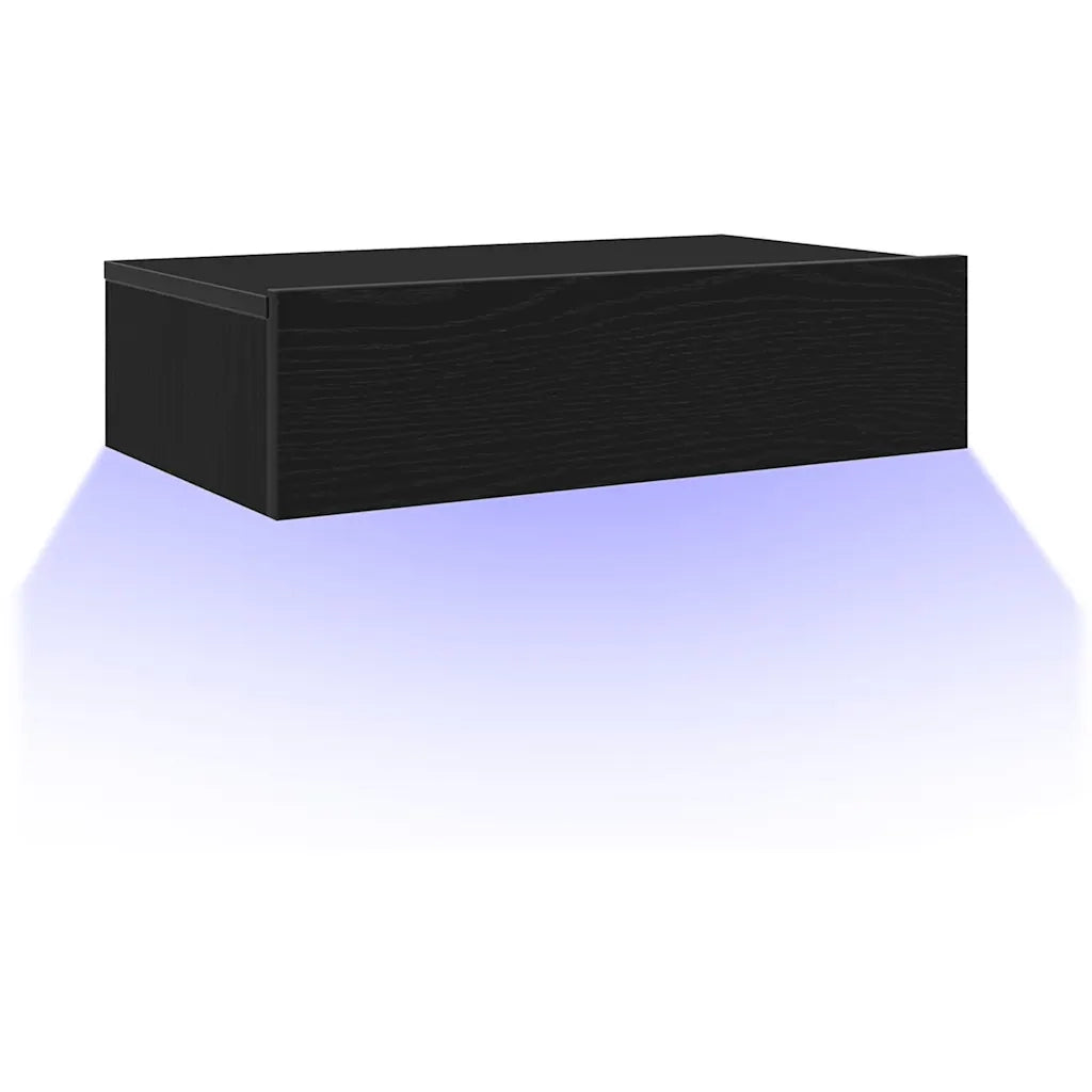 Mobile TV con luci a LED-Credenza TV-Console TV Rovere Nero 60x35x15,5 cm