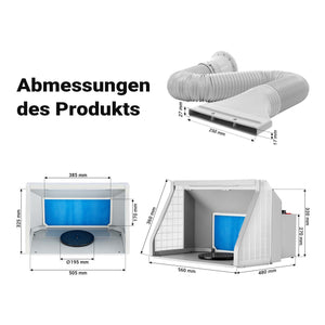 Cabina di aspirazione per verniciatura 9m³/min con LED, manopola e doppia ventola Regolabile