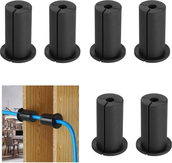 Kit di passaggio cavi in gomma per vano porta - 6 pezzi per vano porta Starlink accessori | Kit di cavi di rete con cavo del router Starlink