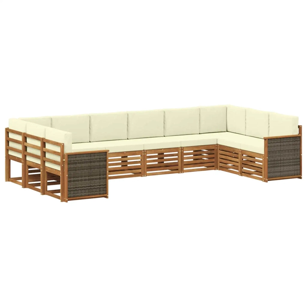 Set divano sezionale con cuscino 7 pcs Naturale e Crema
