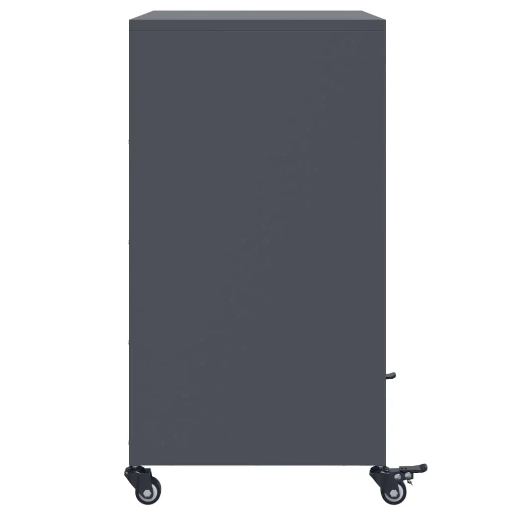 Buffet credenza cassettiera mobiletto mobile contenitore organizer per cucina soggiorno salotto 68,5 x 39 x 72 cm acciaio antracite 02_0029704
