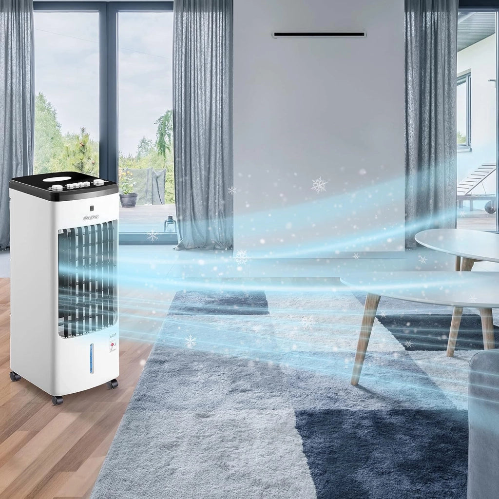 Condizionatore Portatile 4in1 60W 330m³/h 3,5 litri 4 Ghiaccioli Ventilatore Ionizzatore