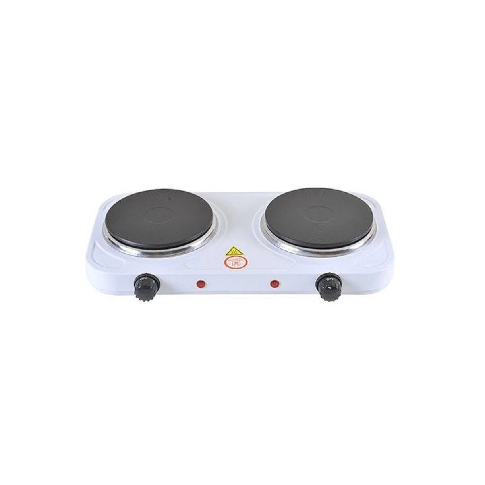 Trade Shop - Doppia Piastra 2 Piastre Fornello Elettrico Viaggio Ufficio Campeggio 2000 Watt -