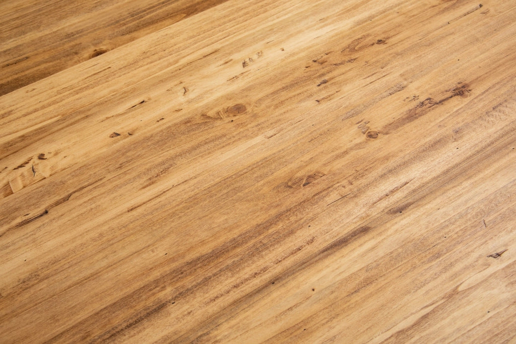 Biscottini Tavolo allungabile Country legno massello di tiglio con struttura bianca anticata piano naturale. Made in Italy