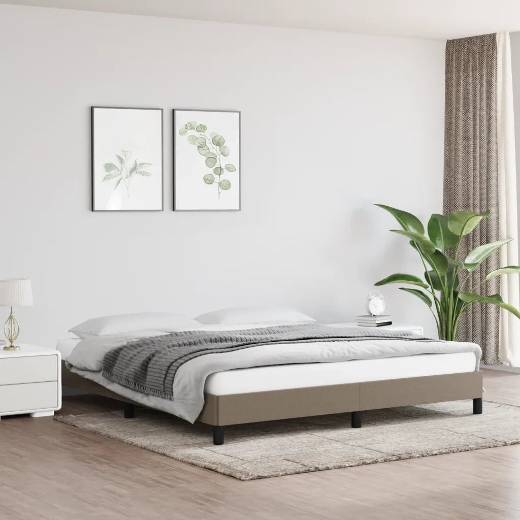Giroletto senza Materasso-Struttura Letto Tortora 180x200 cm in Tessuto 608292