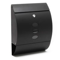 Cassetta postale V18 con vano portagiornale, verniciata a polvere nera