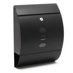 Cassetta postale V18 con vano portagiornale, verniciata a polvere nera