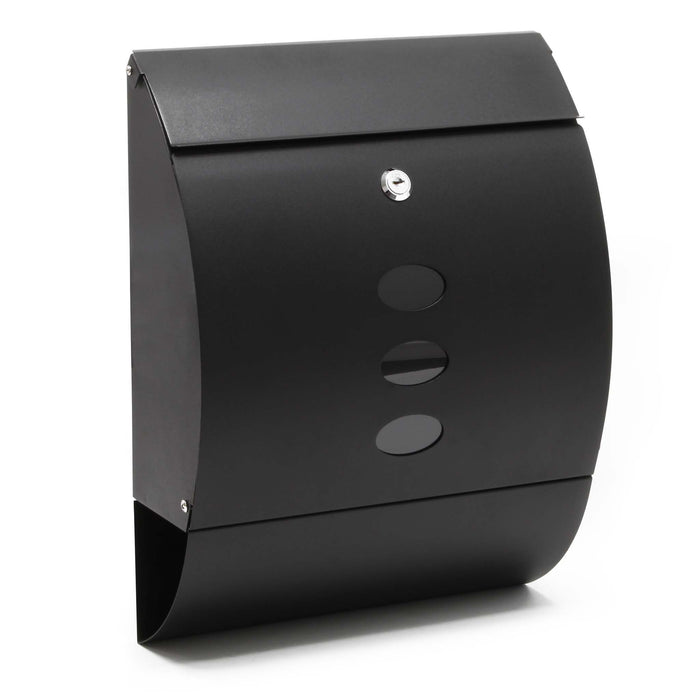 Cassetta postale V18 con vano portagiornale, verniciata a polvere nera