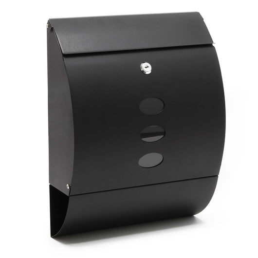 Cassetta postale V18 con vano portagiornale, verniciata a polvere nera