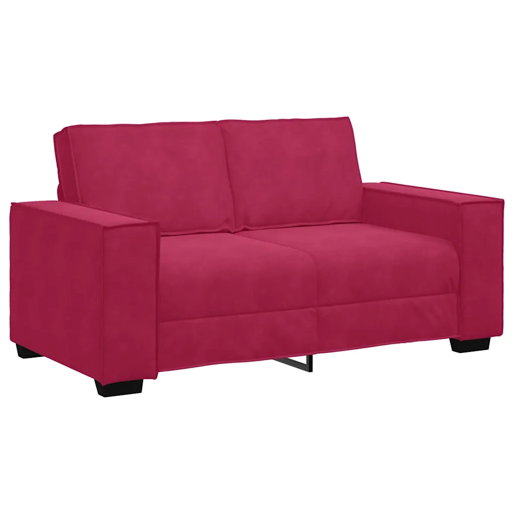 vidaXL Divano a 2 Posti Rosso Vino 120 cm in Velluto