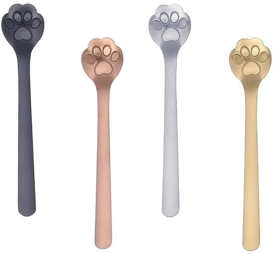 Set di cucchiai per caffè e tè in acciaio inossidabile - 4 pezzi - 14,7 cm - lavastoviglie - adatti per dessert