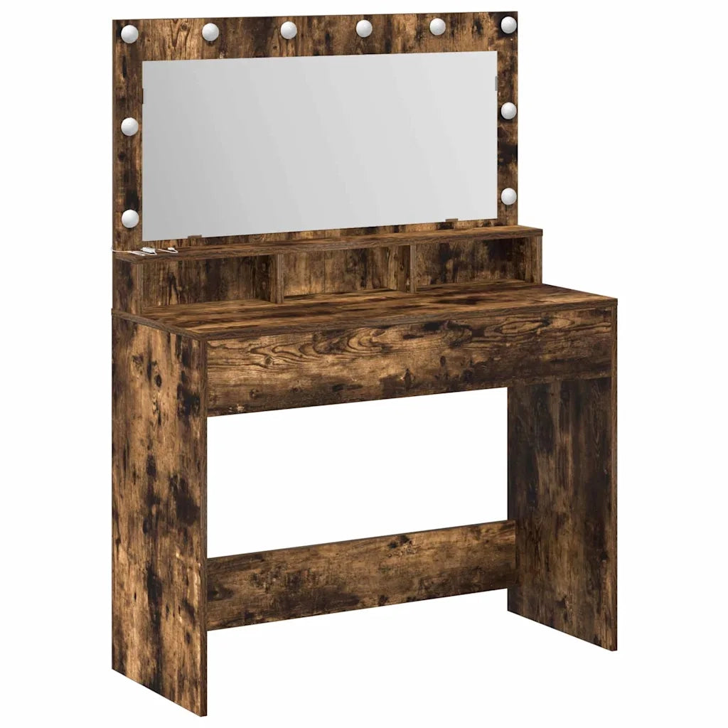 Tavolo da Trucco con lo scaffale Rovere fumé 100 x 41 x 135 cm 865104