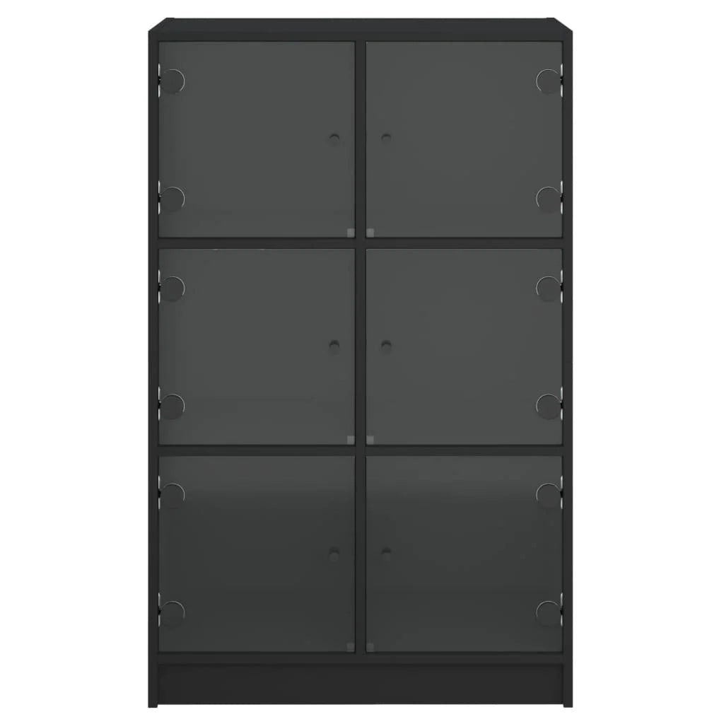 Buffet credenza cassettiera mobiletto mobile contenitore organizer cucina soggiorno salotto alto con ante 68 x 37 x 109 cm legno ingegnerizzato nero 02_0032245