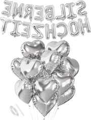 Decorazioni da festa in argento per una celebrazione di 25 anni con decorazione a cuore