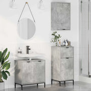vidaXL Set di mobili per il bagno con cassetto 3 pcs Grigio cemento
