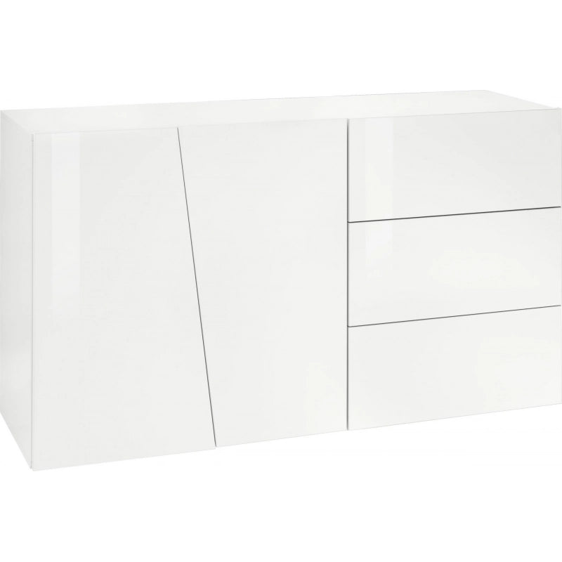 Credenza Vega 140 – 2 ante/3 cassetti – Bianco Lucido