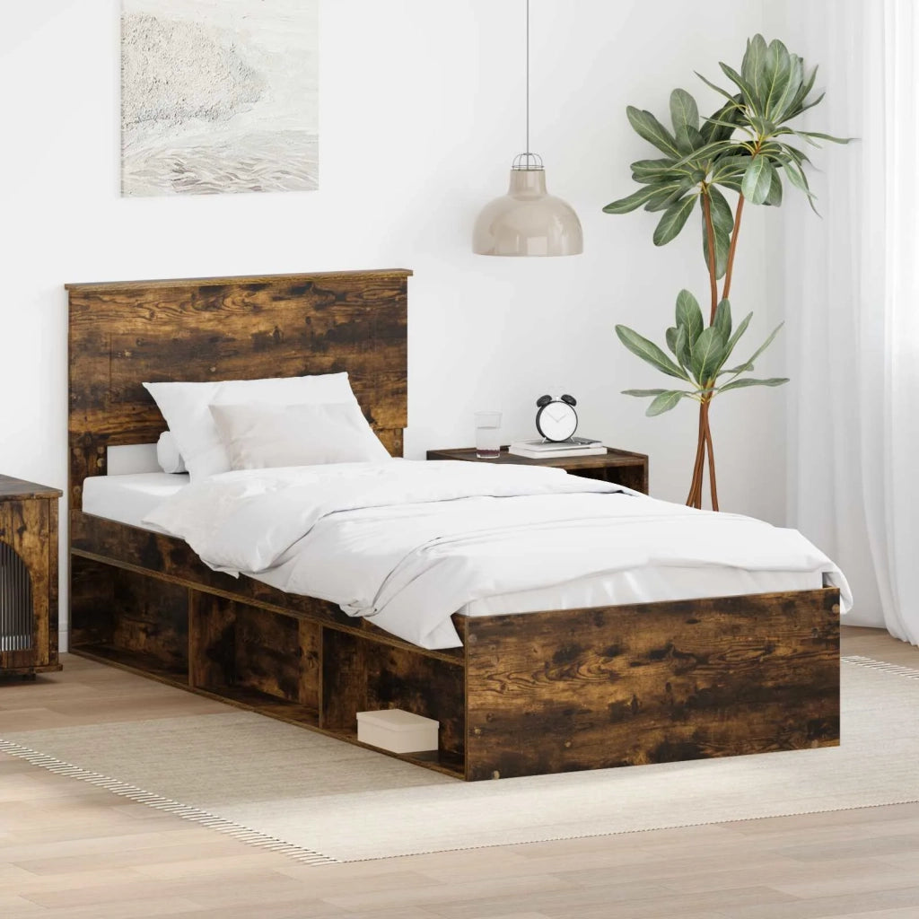 Struttura del letto Rovere fumé 75 x 190 cm Legno multistrato