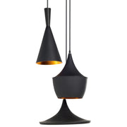 Lampadario da Cucina moderna a sospensione a soffitto a 3 luci Nero