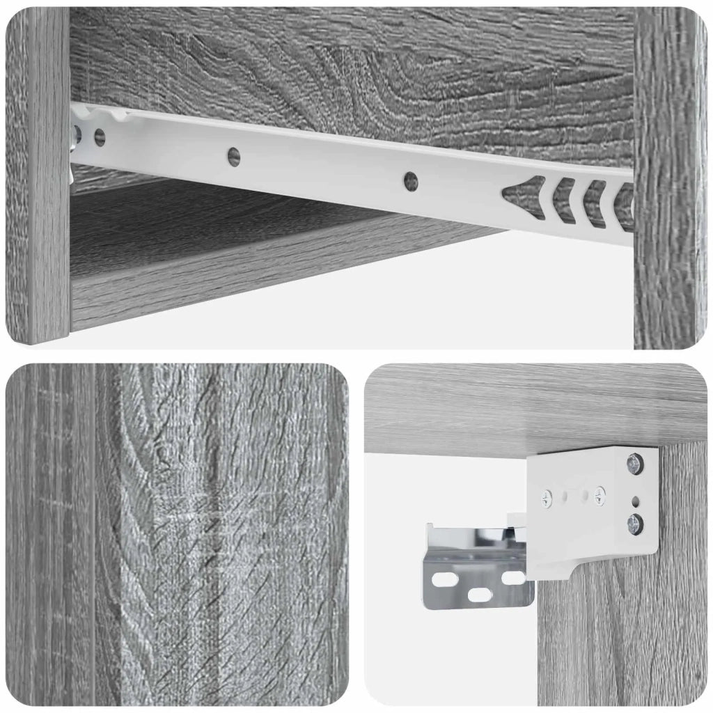 Tavolino da Parete Laterale Grigio Sonoma 59 x 34,5 x 17 cm 898321
