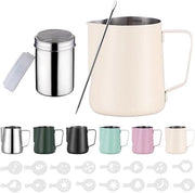 Piatto per latte in acciaio inossidabile - 350 ml - adatto per latte art - bianco