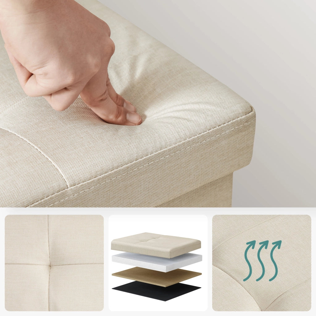 VALORA Pouf contenitore beige per uso domestico LSF47BE