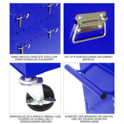 ARMADIO PORTA ATTREZZI 6 cassetti 58,3x37,5x71,8 cm Blu in acciaio